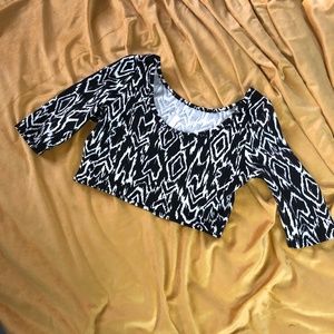 Black and white crop top
